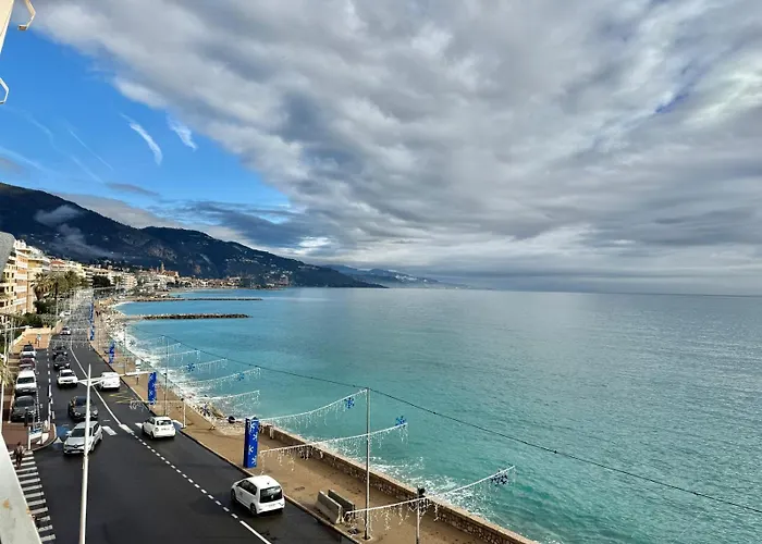 Apartmán Casa Sud Front De Mer, Terrasse Plein Soleil, Vue Panoramique Et Parking Menton