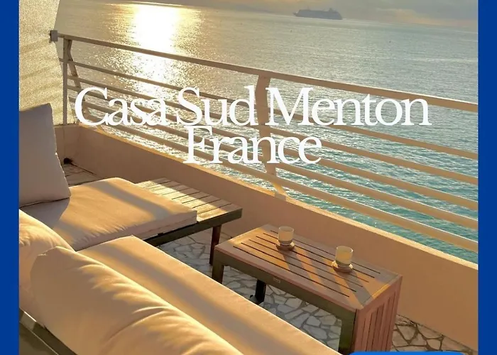 Apartment Casa Sud Front De Mer, Terrasse Plein Soleil, Vue Panoramique Et Parking Menton